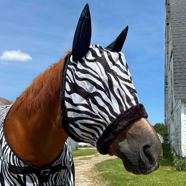 Country Pride Fly Mask Mesh Zebra Print